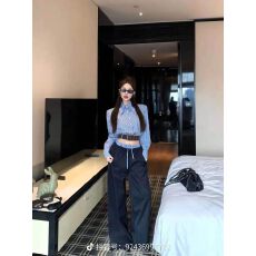 批发高级感休闲气质复古套装女早<b class='q'>秋</b>Polo翻领衬衣衬衫宽松阔腿裤两件套