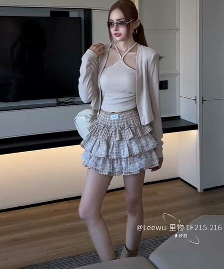 열세 개 2026 가을 레트로 체크무늬 캐주얼 루즈핏 자외선 차단 셔츠 재킷 조끼 케이크 드레스 세 조각 세트