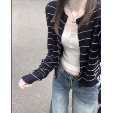 批发韩系休闲减龄学院风假两件<b class='q'>短</b>袖针织衫女春秋新款撞色显瘦百搭上衣