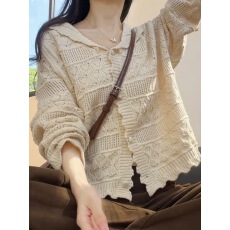 批发米白色针织衫开衫<b class='q'>外套</b>春装<b class='q'>女</b>款2026年<b class='q'>新款</b>职场办公穿搭空调衫上衣