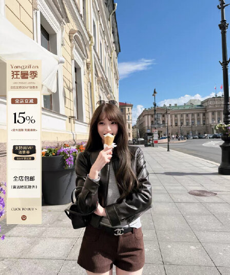 yangzifan m1 u 송아지 가죽 재킷 높은 품질 시뮬레이션 가죽 자켓 여성 가을 쇼트 스타일 레트로 세련된 재킷
