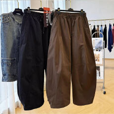 批发<b class='q'>加肥</b>大码300斤韩版超好看弯刀工装裤男女春秋宽松休闲裤显瘦长裤