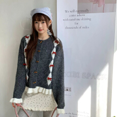 批发刺绣蝴蝶结<b class='q'>针织</b><b class='q'>开衫</b><b class='q'>圆领</b>毛衣外套秋冬长袖打底衫上衣内搭可外穿女