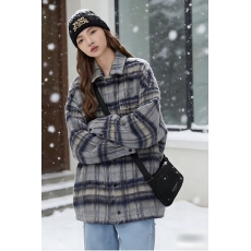 批发2026新款情侣美式<b class='q'>街头</b>嘻哈宽松长毛呢格子外套春季