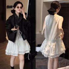 批发流行一整套2026早春新款时尚韩系气质减龄慵懒风<b class='q'>外套</b>裙子两件套