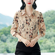 批发实拍真丝衬衫女桑蚕丝时尚百搭<b class='q'>长袖</b>气质翻领衬衣2026春秋女士新款