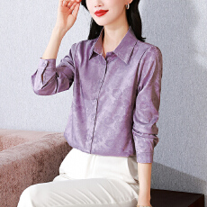 批发实拍春秋新款时尚重磅真丝<b class='q'>衬衫</b>女设计感桑蚕丝上衣<b class='q'>长袖</b>工作服妈妈