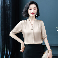 批发实拍 重磅真丝衬衫女2026夏季新款设计感小众洋气桑蚕丝衬衣短袖