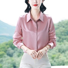 批发实拍免烫长袖<b class='q'>职业</b><b class='q'>衬衫</b><b class='q'>女</b>春季新款百搭抗皱有质感缎面气质时尚洋气