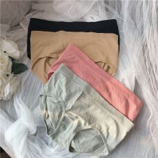 批发实拍  春季新款灰色日系暖宫裤保暖提臀中腰三角蕾丝生理内裤女