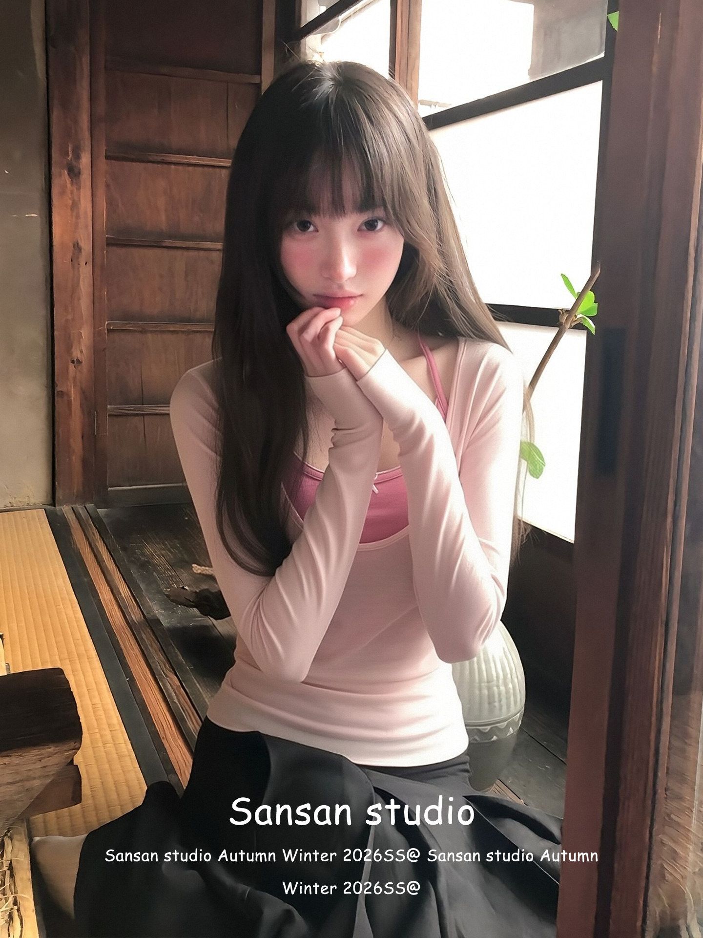 주간 실크 눈꽃 40 좋은 면 한 부서 세트 여성 긴 소매 티셔츠 마이크로 ~을 통해 블라우스 핑크색 슬립 맨위