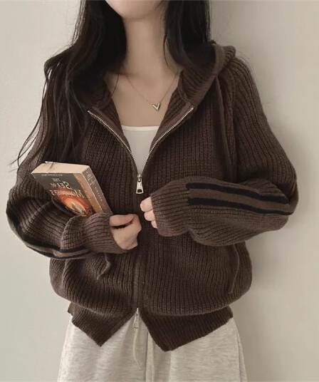 dfj.studlo 신제품 스트라이프 패치워크 배색 미니멀리즘 품격 펌프 로프 후드 스웨터 긴팔 재킷 맨위