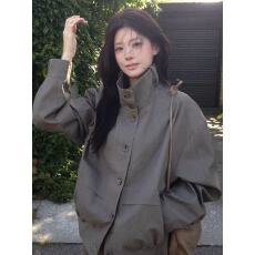 批发秋<b class='q'>冬</b>新款巨好看的小个子中长款精致高级感韩系通勤风衣外套女