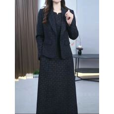批发秋季小香风两件套连衣裙2025新款西装领中年妈妈<b class='q'>女士</b>套装裙子爆款
