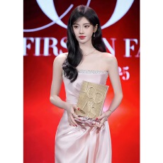 批发鞠婧祎同款粉色订婚绝美轻<b class='q'>礼服</b>晚宴抹胸新娘<b class='q'>敬酒</b>服法式成人礼礼裙