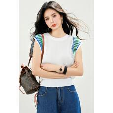 批发◆◆针织<b class='q'>马甲</b>背心女夏季设计感无袖坎肩上衣