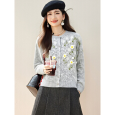 批发实拍◆2025温柔风立体花朵针织开衫毛衣<b class='q'>胖</b><b class='q'>MM</b>显瘦百搭减龄上衣