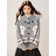 批发实拍◆2025卡通趣味小狗毛衣女冬季新款韩系软糯<b class='q'>可爱</b>减龄针织外套