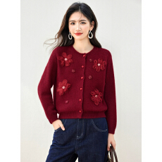 批发控价 不低于129实拍◆2025<b class='q'>立体</b><b class='q'>花朵</b>重工钉珠软糯毛衣女减龄针织衫