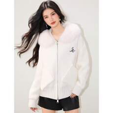 批发实拍◆软糯慵懒风温柔连帽毛领针织衫女秋季<b class='q'>新款</b>休闲百搭<b class='q'>毛衣</b>