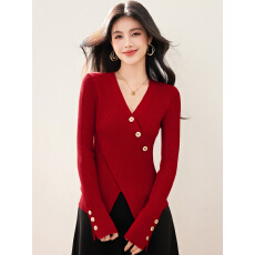 批发实拍◆<b class='q'>不规则</b>设计感毛衣内搭打底衫女冬高级感修身显瘦<b class='q'>针织衫</b>上衣