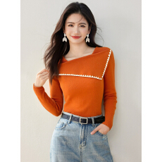 批发实拍◆法式一字肩长袖针织打底衫<b class='q'>女</b>秋冬高级感减龄百搭显瘦<b class='q'>毛衣</b>