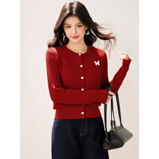 批发实拍◆2026春款<b class='q'>甜美</b>开衫外套女穿搭毛衣蝴蝶结针织上衣