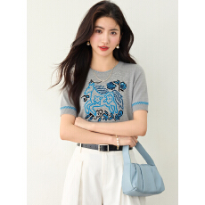 批发实拍◆有◆2026夏季新款韩版动物印花短袖套头上衣<b class='q'>时尚</b>气质<b class='q'>潮流</b>