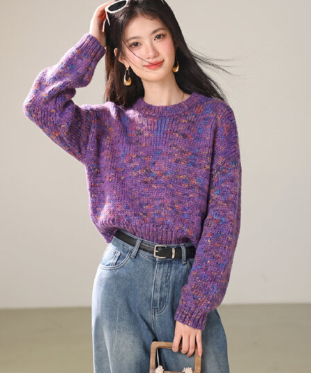 실사 한 부서 무거운 작업 레트로 꽃 실 느긋한 바람 부드러운 찹쌀 스웨터 여자 가을 겨울 새로운 고급 센스 풀오버 맨위