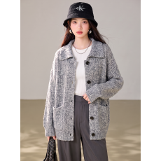 批发实拍◆韩系氛围感穿搭咖色高领<b class='q'>毛衣</b>慵懒宽松厚实软糯针织开衫外套