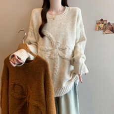 实拍大码慵懒风麻花编织毛衣女秋季宽松休闲显瘦百搭针织外穿上衣