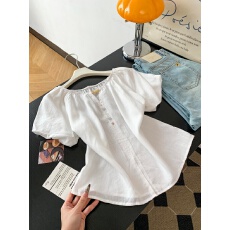 批发波西米亚衬衫一字肩法式镂空V领小衫女2026夏季新款薄款气质<b class='q'>上衣</b>