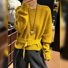 2025冬上新 简约纯色圆领套头针织衫女韩系休闲保暖毛衣