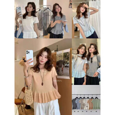 批发假两件麻花纹冰丝针织衫女<b class='q'>欧洲站</b>2026春装<b class='q'>新款</b>欧货女装打底小衫潮