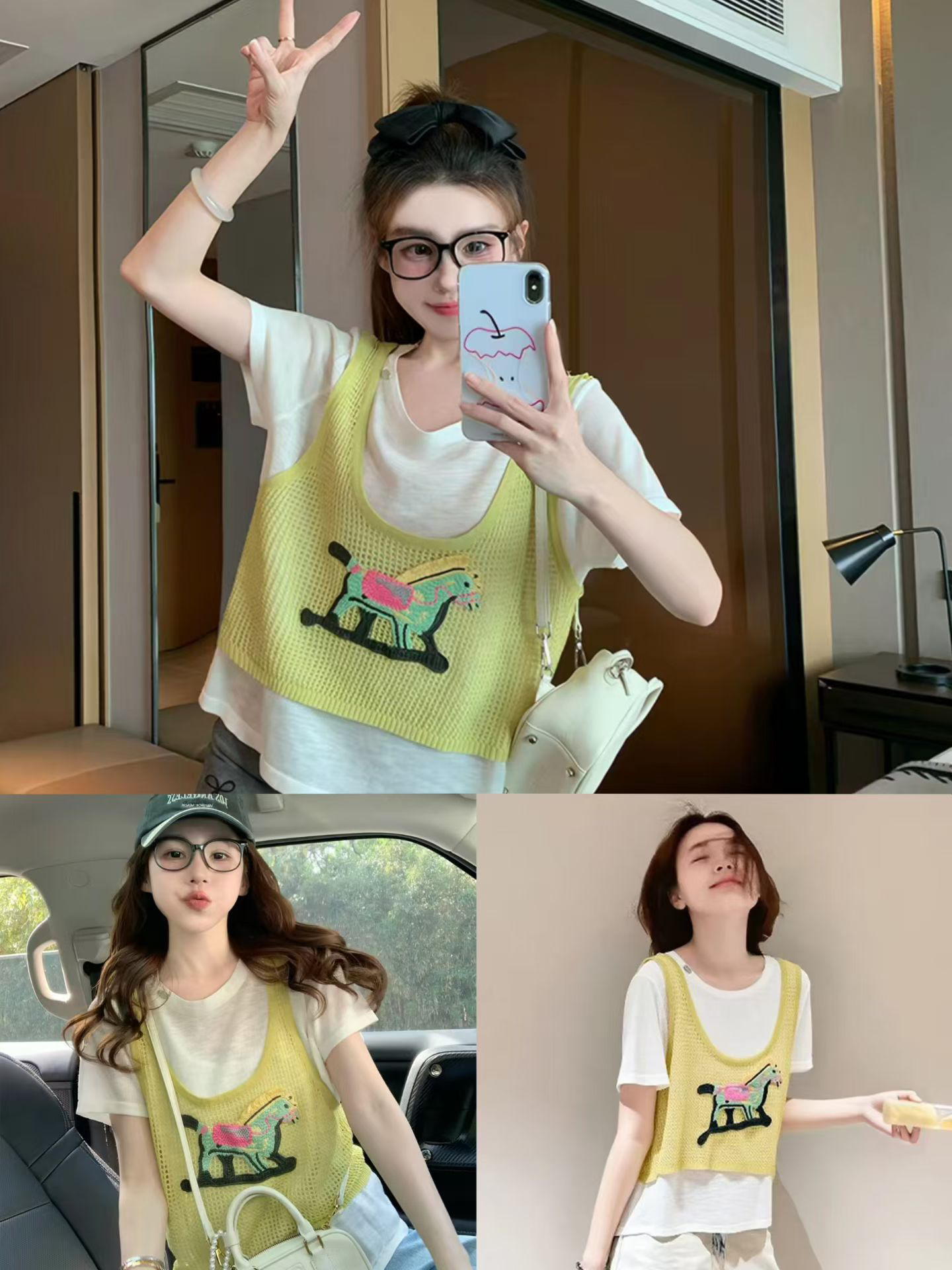 페이크 레이어드 패치워크 반팔 티셔츠 여성 2026 새로운 여름 얇은 스타일 디자인 센스 루즈핏 연령 감소 작은 키 맨위