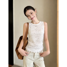 批发2026春新款性感法式蕾丝花边修身显瘦百搭<b class='q'>无袖</b>背心上衣女