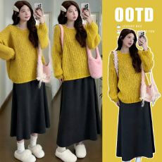 批发孕妇装夏装搭配一整套2025新款茶系穿搭高级感气质时尚套装裙