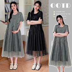 批发实拍现现~2026夏季新品韩版时尚网纱A字裙气质减龄显瘦<b class='q'>连衣裙</b>