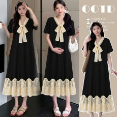 批发实拍孕妇装夏<b class='q'>休闲</b>宽松韩版针织连衣裙