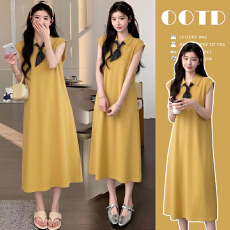 批发实拍孕妇装孕妇装时尚宽松短袖针织连衣裙