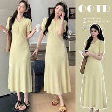 批发实拍孕妇装孕妇装时尚宽松短袖针织<b class='q'>连衣裙</b>