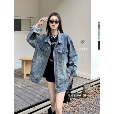 批发美式甜酷风牛仔长袖外套女夏季新款复古BF翻领时尚百搭外搭上衣潮