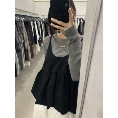 批发韩系chic慵懒风高级感巨好看的黑色<b class='q'>吊带</b>上衣叠穿针织衫套装女秋季
