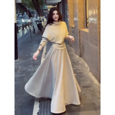 高级感针织套装连衣裙子女秋冬季2025新款气质穿搭一整套内搭长裙