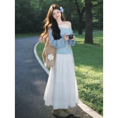 批发2026早春新款漂亮绝美巨好看<b class='q'>连衣</b>裙子初夏海边度假风罩衫<b class='q'>长裙</b>套装