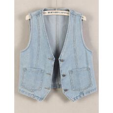 牛仔马甲女2026新款v领怀旧复古无袖小背心短款上衣春秋显瘦外搭