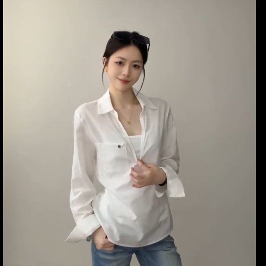 프랑스식 패션 단색 세트 몸매 가꾸기 캐주얼 다용도 캐미솔 맨위 스택 착용 폴로 칼라 자외선 차단 두 조각 여성 세트