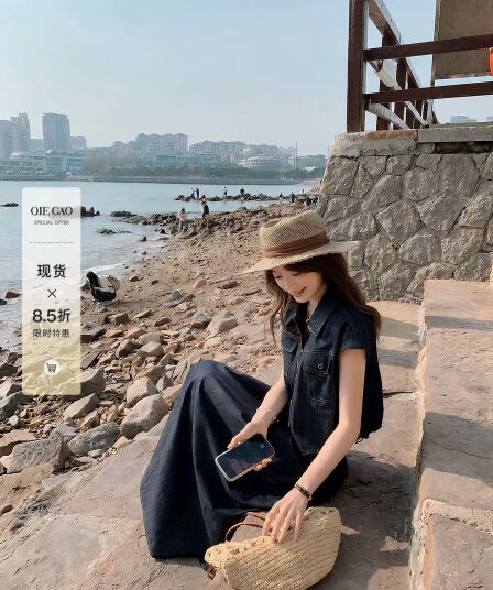 케이크를 잘라 직접 만든 작은 아이들 여름 셔츠 반 스커트 착용 가져 가라. 에이즈 환자 여성 세트 새로운 고유 한 아름다운 데님 세트