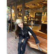 批发美式复古新款深色<b class='q'>百搭</b>撞色牛仔外套女2026年秋季修身显瘦短款上衣