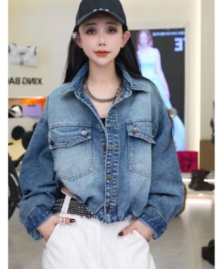 작은 대중 디자인 레트로 마 오래된 바람 긴팔 데님 재킷 2026 캐주얼 루즈핏 오토바이 바람 워크웨어 재킷 맨위